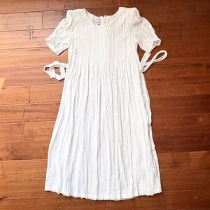 SARAH ELIZABETH White Floral Eyelet Embroidered Evening Maxi Dress Womens 12